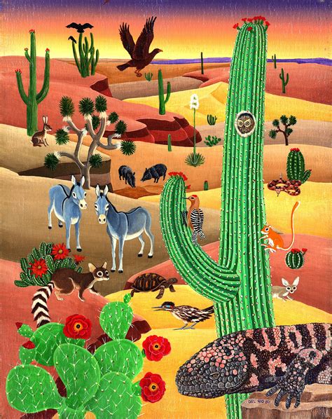 Desert Fauna | Desert animal art, Desert art, Desert painting