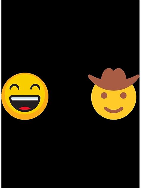 Happy Cowboy Emoji Sticker Poster For Sale By Justinwes38054 Redbubble