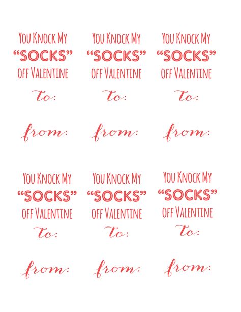 You Knock My Socks Off Valentine Free Printable The Crafting Chicks