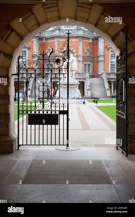 View Through The Doorway And Gate Outside Founders Library Leading Into