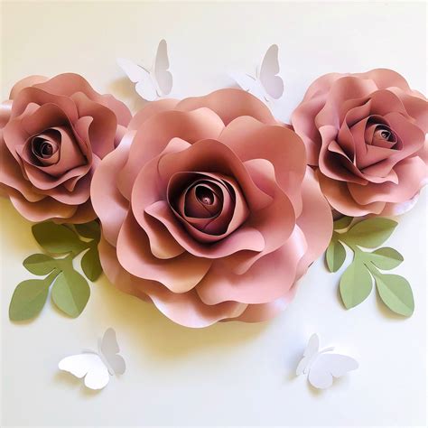 Paper Flower Wall Decor Nursery 3d Paper Art Wall Decoration Etsy