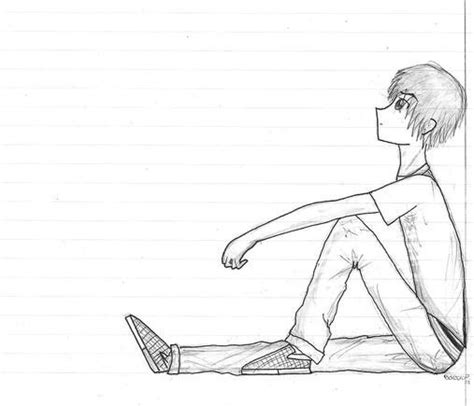 Boy Sitting Against A Wall By Anime121girl On Deviantart