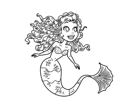 Manga Mermaid Coloring Page