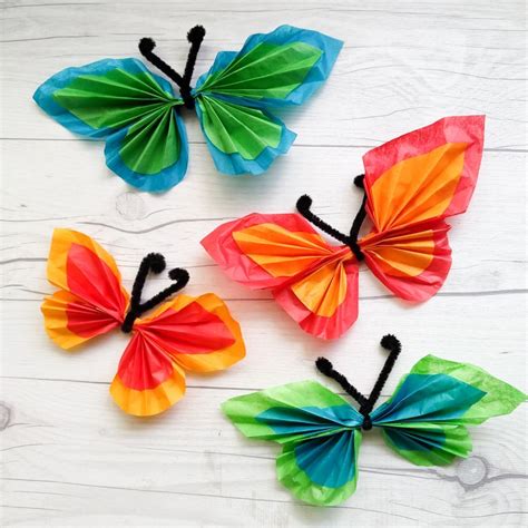 Tissue Paper Butterfly Mobile Craft Make And Takes Paper Butterfly