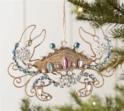 Get 'n' crabby crab shell ornaments made from recycled chesapeake bay blue crab shells and hand painted red & white joy crab shell ornament thank you for your interest in our hand. Jeweled Crab Ornament | Pottery Barn