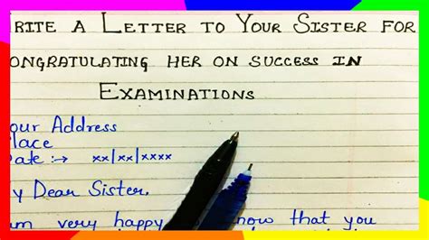 write a letter to your sister for congratulating her on success youtube