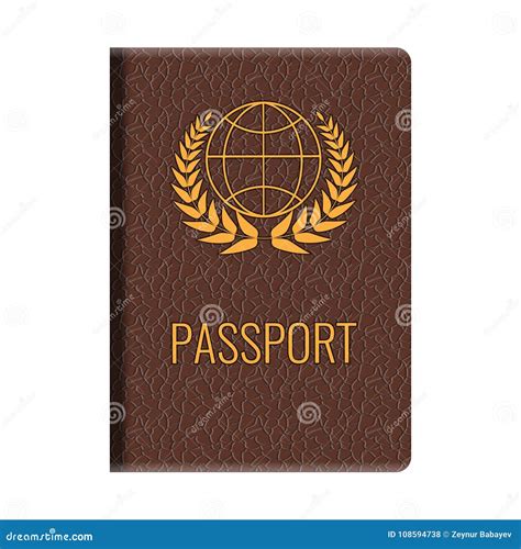 Realistic Passport Pages With Visa Stamps Open Foreign Passport With