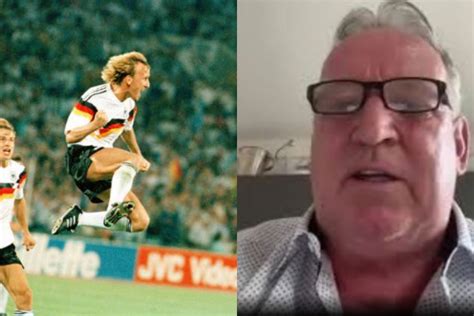 german world cup hero andy brehme gives eyeful of wife in undress in fan video message