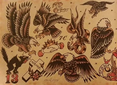 Traditionalold School Tattoo Sailor Jerryeagle Bird 13
