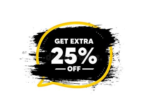 Get Extra 25 Percent Off Sale Discount Offer Sign Vector Stock