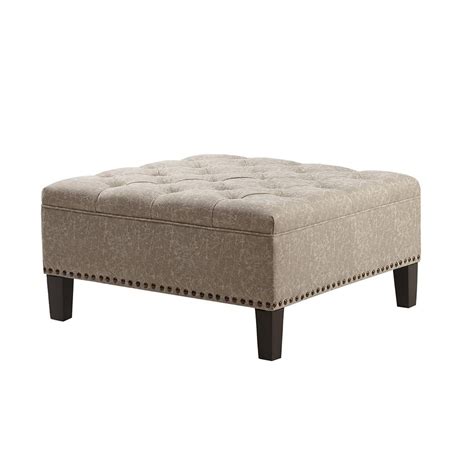 Lindsey Tufted Square Cocktail Ottoman Brown Interiors