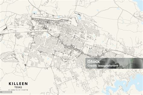 Killeen Texas Usa Vector Map Stock Illustration Download Image Now