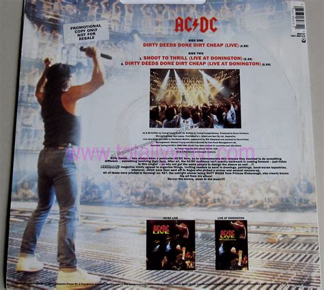It was the band's third lp released in australia and second in europe in 1976 but was not released in the united states until 1981, more than one year after lead singer bon scott's death. Totally Vinyl Records || AC~DC - Dirty deeds done dirt ...