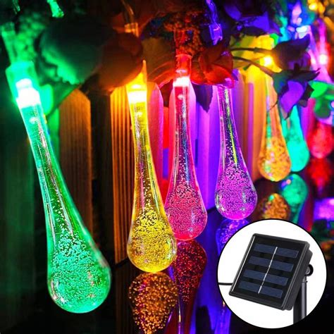 30 Led Outdoor Solar String Lights Christmas Light Water Drop Solar