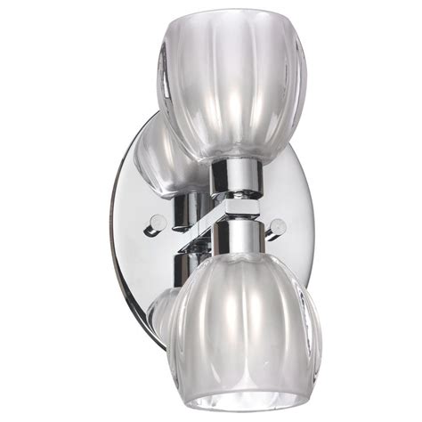 Dainolite 2 Light Wall Sconce Polished Chrome Clear Frosted Floral