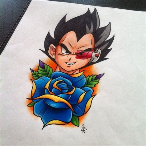 Explore awesome anime ink designs and inspiration in color and black and gray. Vegeta Tattoo Design | Dragon ball artwork, Mermaid tattoos, Dragon ball tattoo
