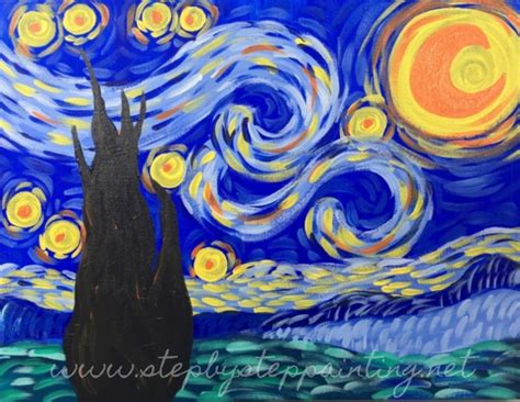 Starry Night Vincent Van Gogh Pdf Download Painting Tutorial