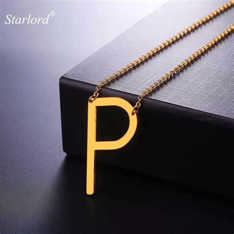 Starlord Letter P Pendantsandnecklaces For Women Men Stainless Steel