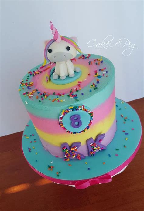 Rainbow Unicorn Colorful Unicorn Buttercream Cake Cake Rainbow