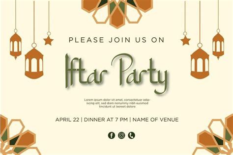 Elegant Iftar Party Invitation Template Premium Vector
