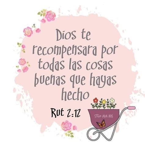 A Pink Wheelbarrow With Flowers And The Words Dios Te Recompensar Por