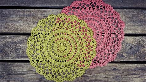 How To Crochet Easy Round Lace Doily Youtube