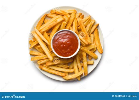 French Fries With Ketchup On Plate Stock Photography Image 36841562