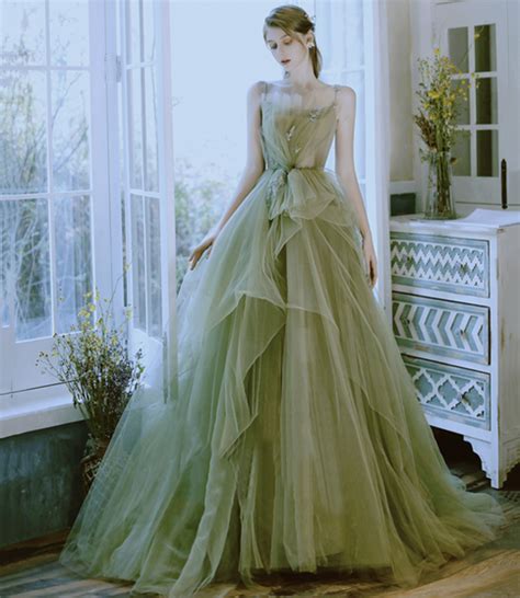 Green Tulle Long Prom Dress Green Evening Dress On Storenvy