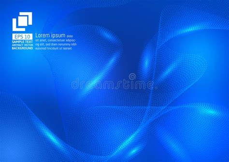 Abstract Background With A Blue Color Particles Waves Vector
