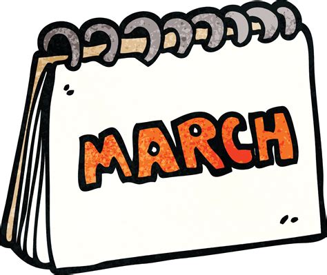 Cartoon Doodle Calendar Showing Month Of March 12168481 Vector Art At