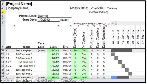 Excel Spreadsheet Gantt Chart Template Db