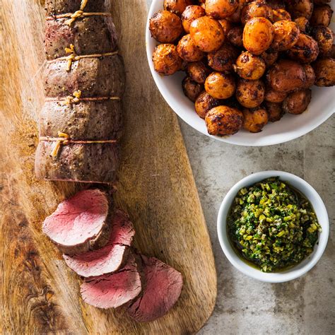 This beef tenderloin recipe stuffed with peppers, spinach, and goat cheese sounds like it would be really complicated to prepare. Beef Tenderloin with Smoky Potatoes and Persillade Relish ...