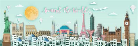 All Around The World Banner 666178 Vector Art At Vecteezy