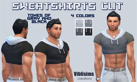 Mod The Sims Sweatshirts Cut Tones Of Gray And Black