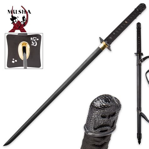 Musha High Carbon Steel Black Ninja Sword Free Shipping