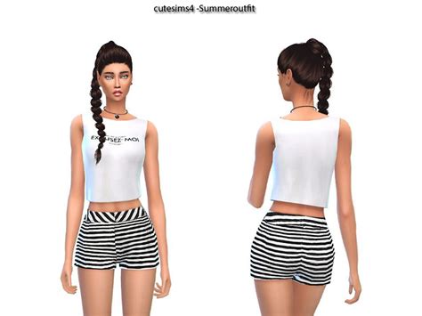 The Sims Resource Black And White Summeroutfit