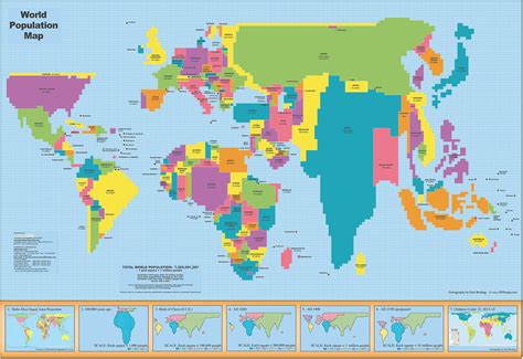 World Population 1270 X 890mm Wall Map