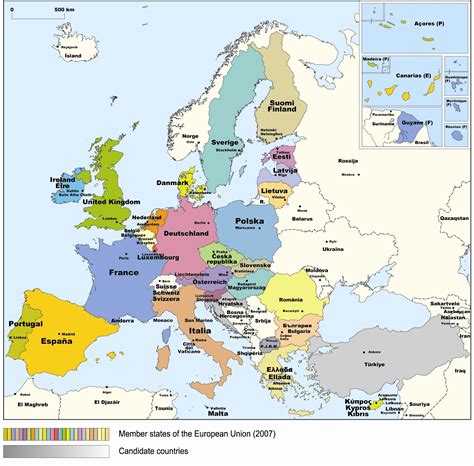 Freie karte für reisende und lehrer. EUROPAKARTE ~ Image-King