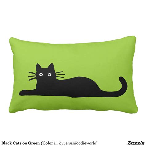 Black Cats On Green Color Is Customizable Pillow Diy Pillows Outdoor