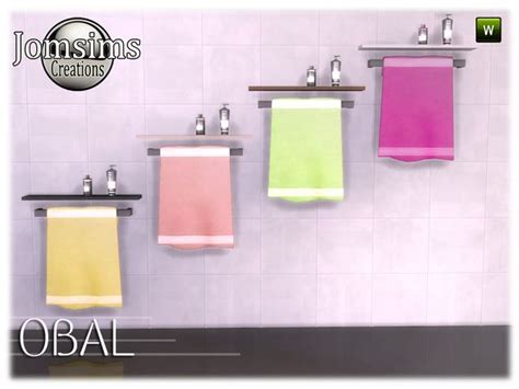 Jomsims Obal Bathroom Towel Deco For Wall Bathroom Towels Sims
