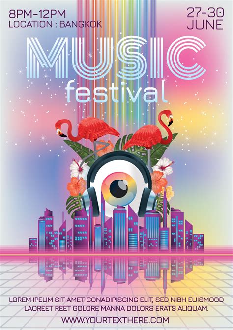 Music Festival Poster Fantasy Poster For Party 3161521 Vector Art At