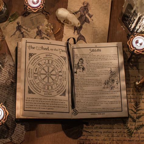 5 Pages Set Digital Printable Grimoire Book Of Shadows Witches Wicca Grimoire Book Book Of