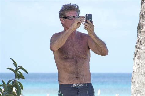 David Hasselhoff Is Snap Happy As He Takes Selfies On Barbados Beach