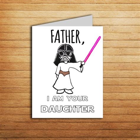 If you are looking for free printable father's day cards look no further. Star Wars card Fathers day card for Dad gift from daughter