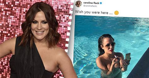 Caroline Flack Instagram Picture Sees Love Island Host Topless In Pool Metro News