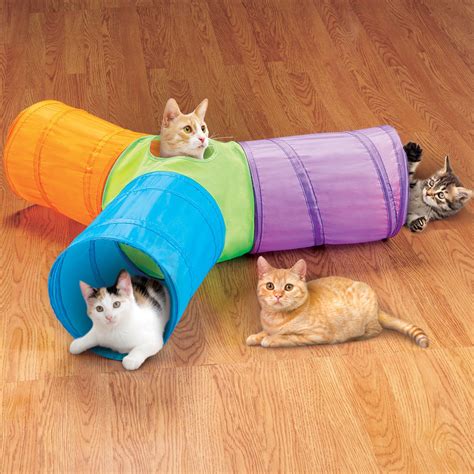 3 Way Pop Up Cat Tunnel With Hanging Toys Collections Etc