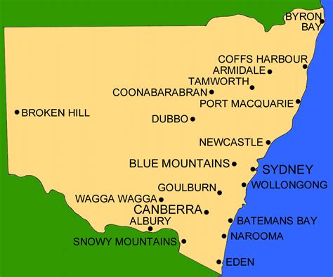 Map Of New South Wales Australia With Cities And Towns Maps Of The