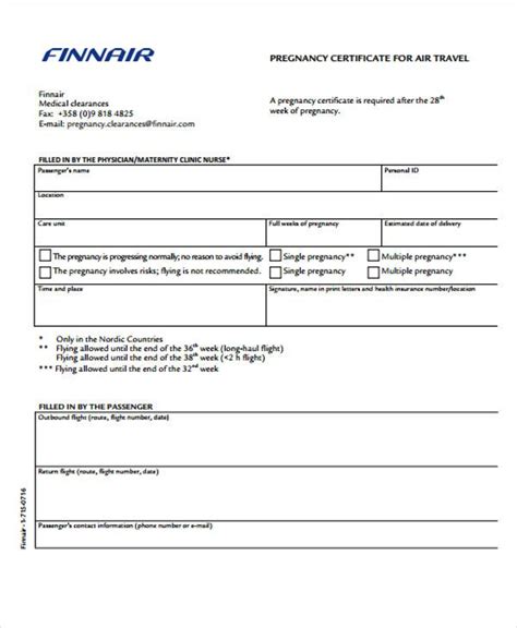 Fit To Fly Certificate Template 3 Templates Example Templates