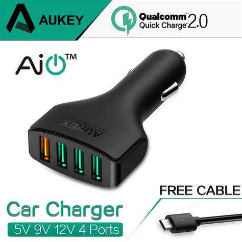 Sale Aukey 4 Ports Qc20 Usb Mini Quick Charger Fast Car Charger