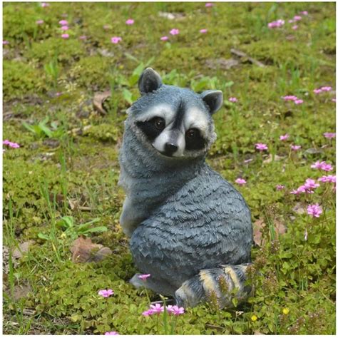 114 Inch Standing Little Raccoon Statue Resin Simulation Rodents